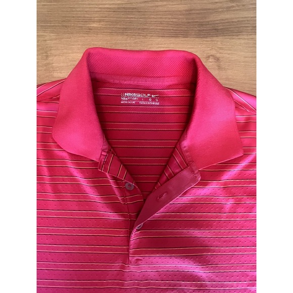 Nike Other - Nike Golf Nike FIT DRY Short Sleeve Polo Shirt Red Striped Size L Mens